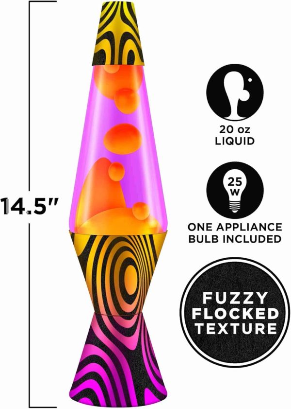 Lava? Lamp - 14.5'' Groovy Gradient Flocked Base - The Original Motion Light - Yellow Wax and Purple Liquid - Item #2015